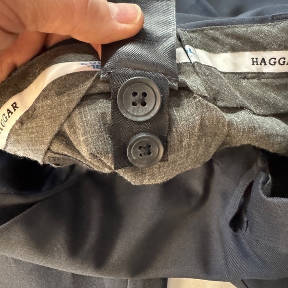 HAGGAR Cool 18 Men's Dress Pants Gray Size Tag: 36x30 Gripper‎ Waistband Slacks - Picture 7 of 14